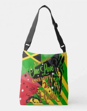 Reggae Party Cross Body Bag Rastaman Vibration Comes in Fours Sizes. Rastaseed Jamacian Rastafarian Reggae Merchandise