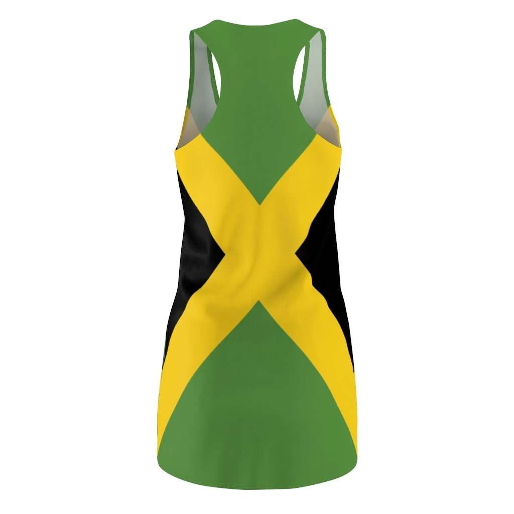 Jamaican Coat of Arms Racerback Dress Out of Many One People Design in Jamaican colors. Rastaseed clothing merchandise and Rasta wear.