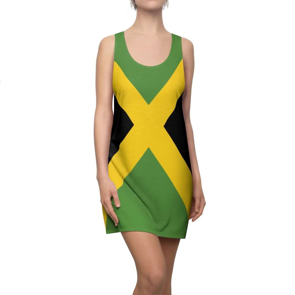 Jamaican Flag Racerback Dress in the Jamaican colors at Rastaseed.com Rastafarian Jamaican and Reggae clothing and merchandise.