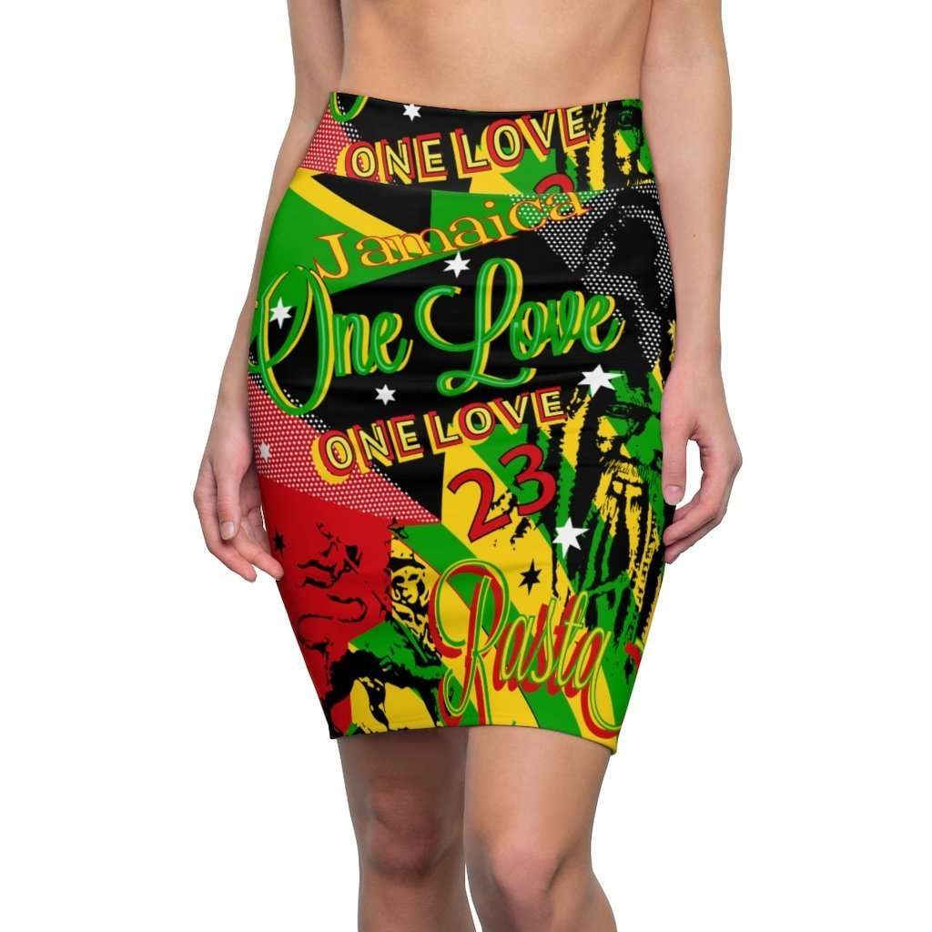 Reggae Rasta Party Pencil Skirt