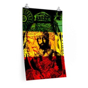 Haile Selassie Posters in vivid print design of Empress Menen and Haile Selassie at Rastaseed.com. Many sizes available.