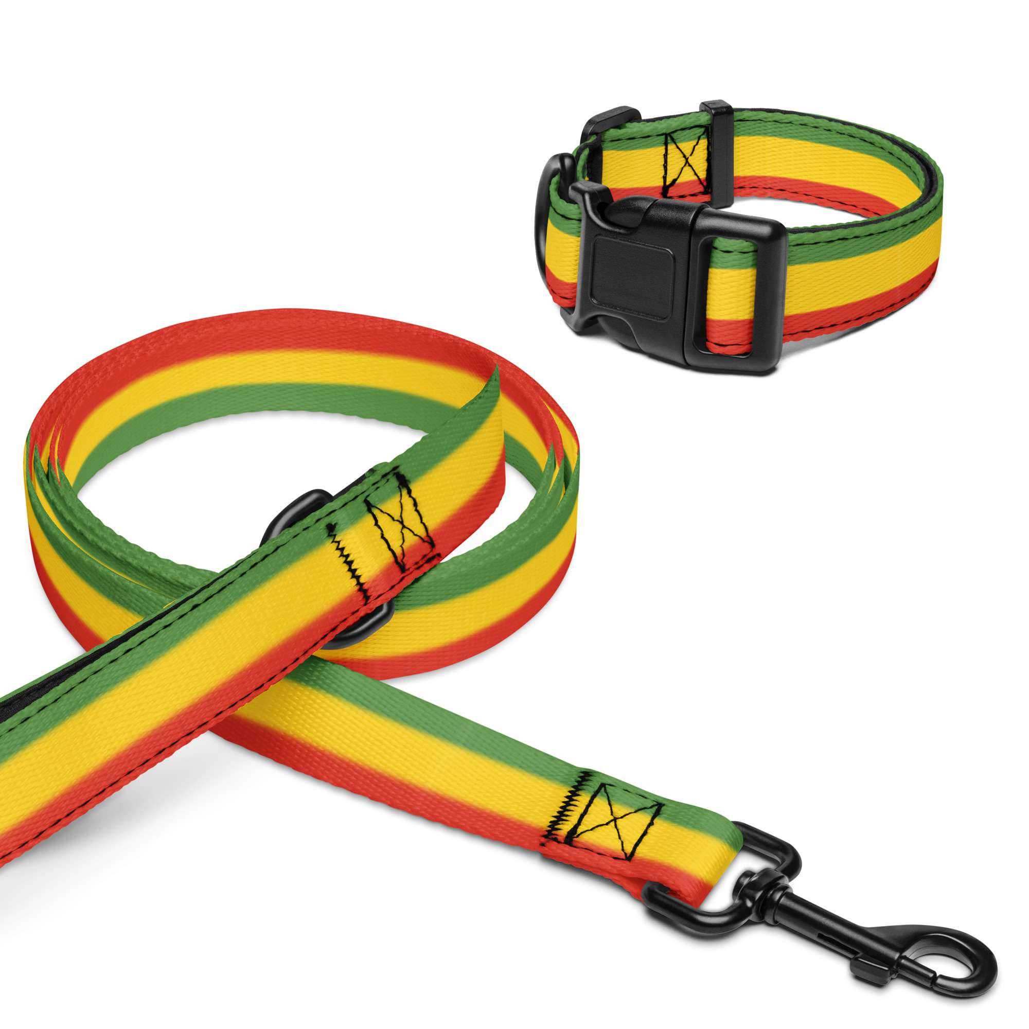 Rasta Dog Collar and Leash Set - Image 2
