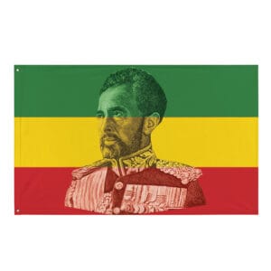 Haile Selassie Flag in the Rastafarian colors. Rastaseed Jamaican African American and Haile Selassie merchandise clothing and gear.