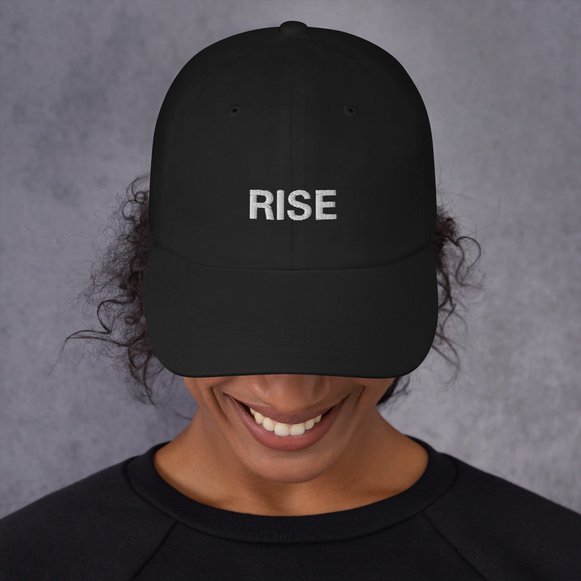 Rise Rasta Cap front view in dad hat style available in khaki camouflage or black. Rastaseed authentic original Rastafarian merchandise and clothing.