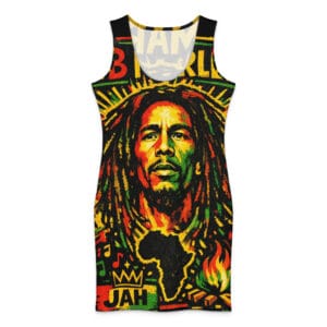 Rasta Africa Cotton bodycon dress in Rastafarian Reggae colors. Rastaseed Jamaican, Reggae and Rastafarian merchandise and clothing.